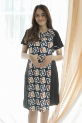 MOMMY MATERNITY Fendina Dress Ibu Hamil Menyusui Kerah Pita Baju Formal Kerja Modis Office   DRO 945 6  large